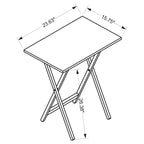 Ensemble de 5 tables pliantes avec plateau - 4 tables + support, capacité de 9 kg, placage acacia, pieds en bois d'hévéa, hauteur 66,7 cm, brun noisette, poignée de transport