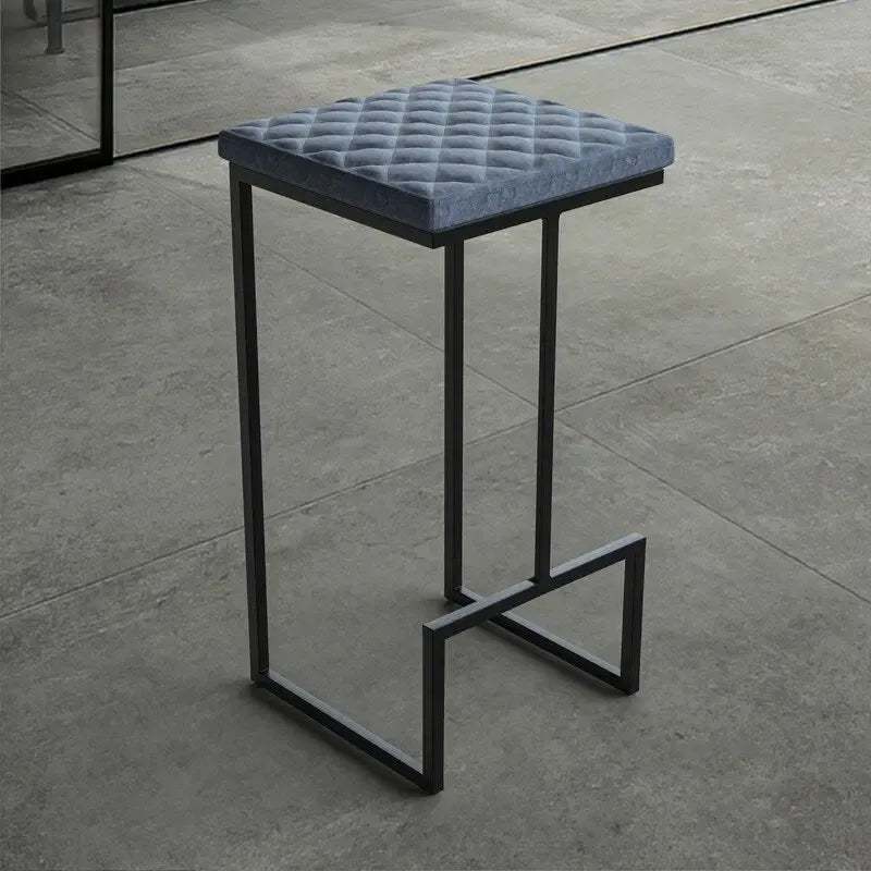 Tabouret de bar en cuir matelassé, hauteur comptoir - 74 cm, base en métal doré, assise rembourrée avec repose-pieds, capacité de charge de 120 kg, tabouret de bar de cuisine moderne