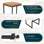 Tabouret de bar en cuir matelassé, hauteur comptoir - 74 cm, base en métal doré, assise rembourrée avec repose-pieds, capacité de charge de 120 kg, tabouret de bar de cuisine moderne