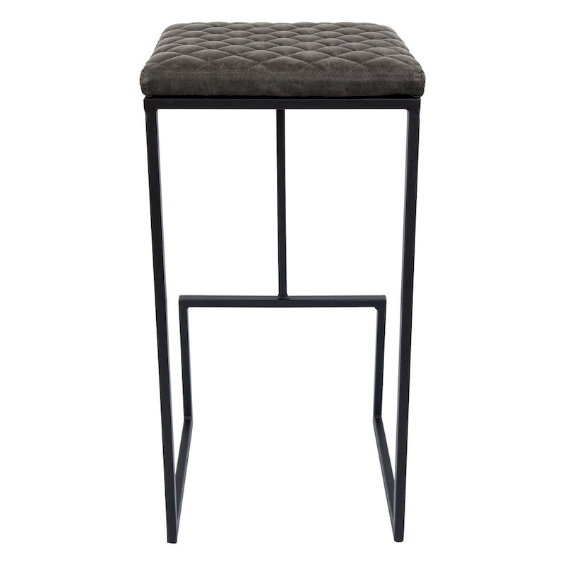 Tabouret de bar en cuir matelassé, hauteur comptoir - 74 cm, base en métal doré, assise rembourrée avec repose-pieds, capacité de charge de 120 kg, tabouret de bar de cuisine moderne