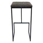 Tabouret de bar en cuir matelassé, hauteur comptoir - 74 cm, base en métal doré, assise rembourrée avec repose-pieds, capacité de charge de 120 kg, tabouret de bar de cuisine moderne