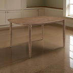 Dora Dining Table, 63 Inch Oval Top, Tapered Legs, Walnut Brown Solid Wood