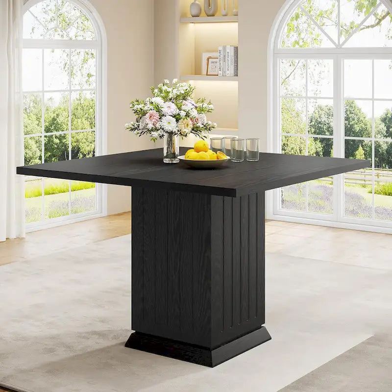 Modern Small Wood Square Dining Table for 4 People