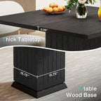 Table de salle à manger carrée - 4 couverts, bois blanc, design moderne, piètement carré, lignes épurées, 2 sets de table inclus, style contemporain, table de cuisine compacte