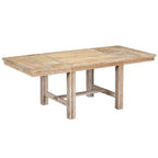 Ensemble de salle à manger 6 pièces : table extensible de 152 à 208 cm, 4 chaises, banc, bois d’acacia massif, capacité de charge des chaises : 136 kg, style campagnard, sièges rembourrés
