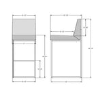 Tabouret de comptoir et de bar rembourré - Capacité de 136 kg (300 lb), structure en métal, assise en polyester avec dossier, hauteur de 69 cm (27 po) ou 79 cm (31 po), fabriqué au Canada