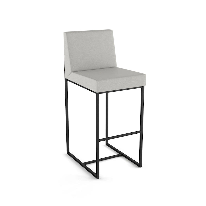 Tabouret de comptoir et de bar rembourré - Capacité de 136 kg (300 lb), structure en métal, assise en polyester avec dossier, hauteur de 69 cm (27 po) ou 79 cm (31 po), fabriqué au Canada