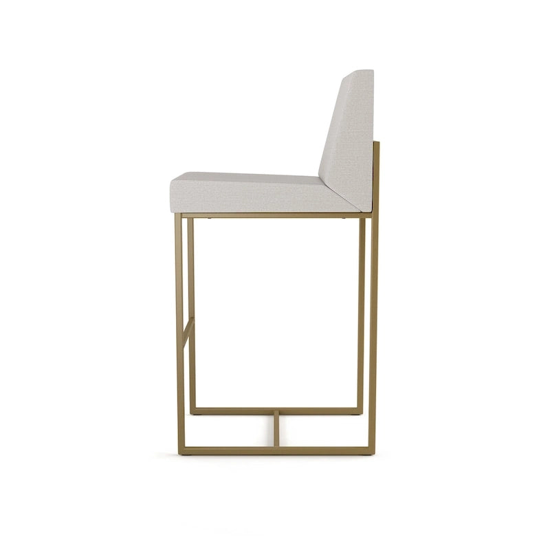 Tabouret de comptoir et de bar rembourré - Capacité de 136 kg (300 lb), structure en métal, assise en polyester avec dossier, hauteur de 69 cm (27 po) ou 79 cm (31 po), fabriqué au Canada