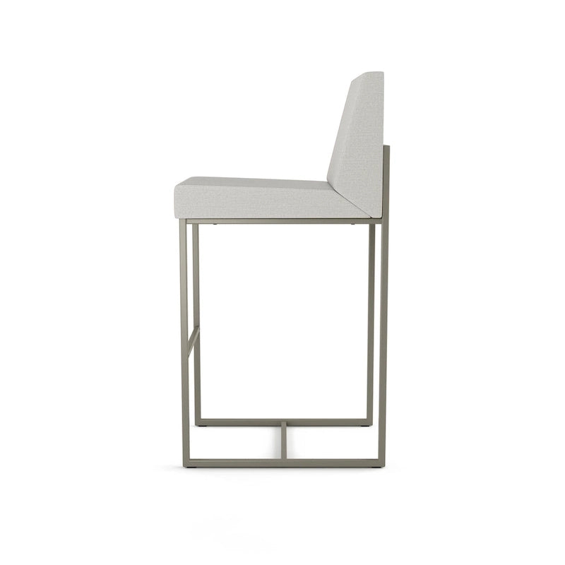 Tabouret de comptoir et de bar rembourré - Capacité de 136 kg (300 lb), structure en métal, assise en polyester avec dossier, hauteur de 69 cm (27 po) ou 79 cm (31 po), fabriqué au Canada