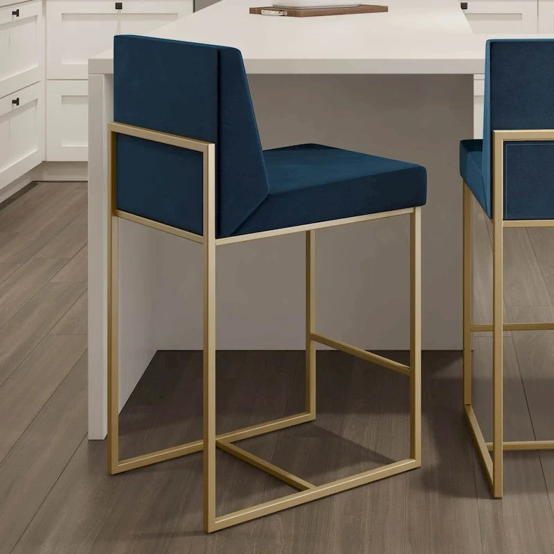 Tabouret de comptoir et de bar rembourré - Capacité de 136 kg (300 lb), structure en métal, assise en polyester avec dossier, hauteur de 69 cm (27 po) ou 79 cm (31 po), fabriqué au Canada