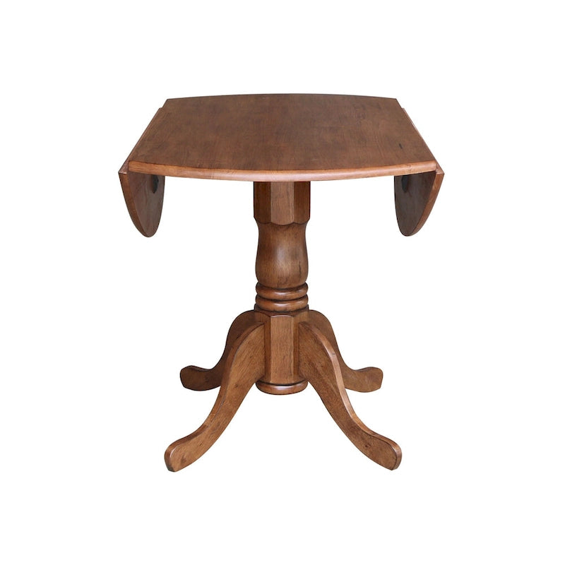 Ensemble de salle à manger 3 pièces 42 po : table à double abattant, 2 chaises à dossier en X, bois d’hévéa massif, plateau en bois de boucher, capacité de charge des chaises : 113 kg (250 lb), plusieurs finitions