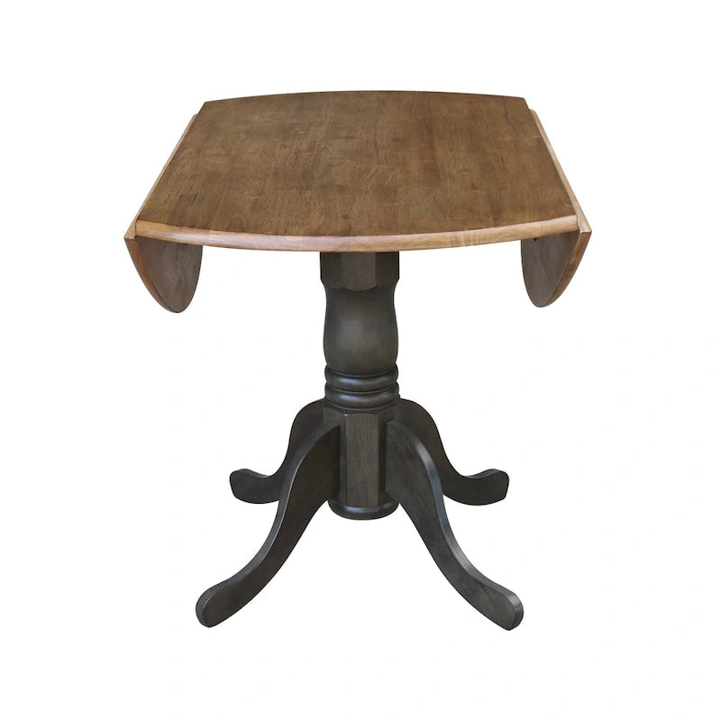 Ensemble de salle à manger 3 pièces 42 po : table à double abattant, 2 chaises à dossier en X, bois d’hévéa massif, plateau en bois de boucher, capacité de charge des chaises : 113 kg (250 lb), plusieurs finitions