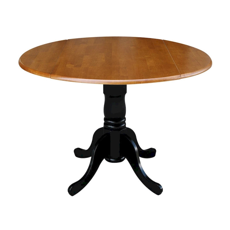 Ensemble de salle à manger 3 pièces 42 po : table à double abattant, 2 chaises à dossier en X, bois d’hévéa massif, plateau en bois de boucher, capacité de charge des chaises : 113 kg (250 lb), plusieurs finitions