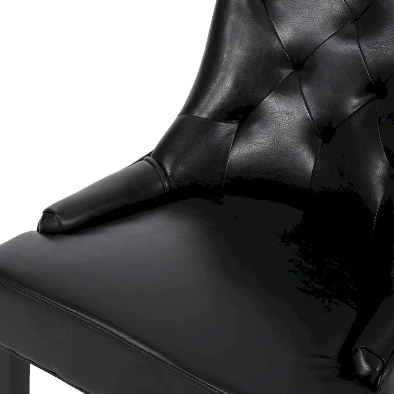 Ensemble de 2 chaises de salle à manger capitonnées - Coutures en losange, accoudoirs inclinés, pieds en hévéa, revêtement en tissu, 55 cm (L) x 91 cm (H), style contemporain, plusieurs coloris