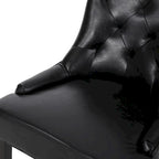 Ensemble de 2 chaises de salle à manger capitonnées - Coutures en losange, accoudoirs inclinés, pieds en hévéa, revêtement en tissu, 55 cm (L) x 91 cm (H), style contemporain, plusieurs coloris