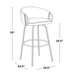 Ensemble de 2 tabourets de bar en velours - Hauteur 76 cm, pivotants à 360°, structure en métal doré avec accoudoirs, revêtement bleu clair, style glamour moderne