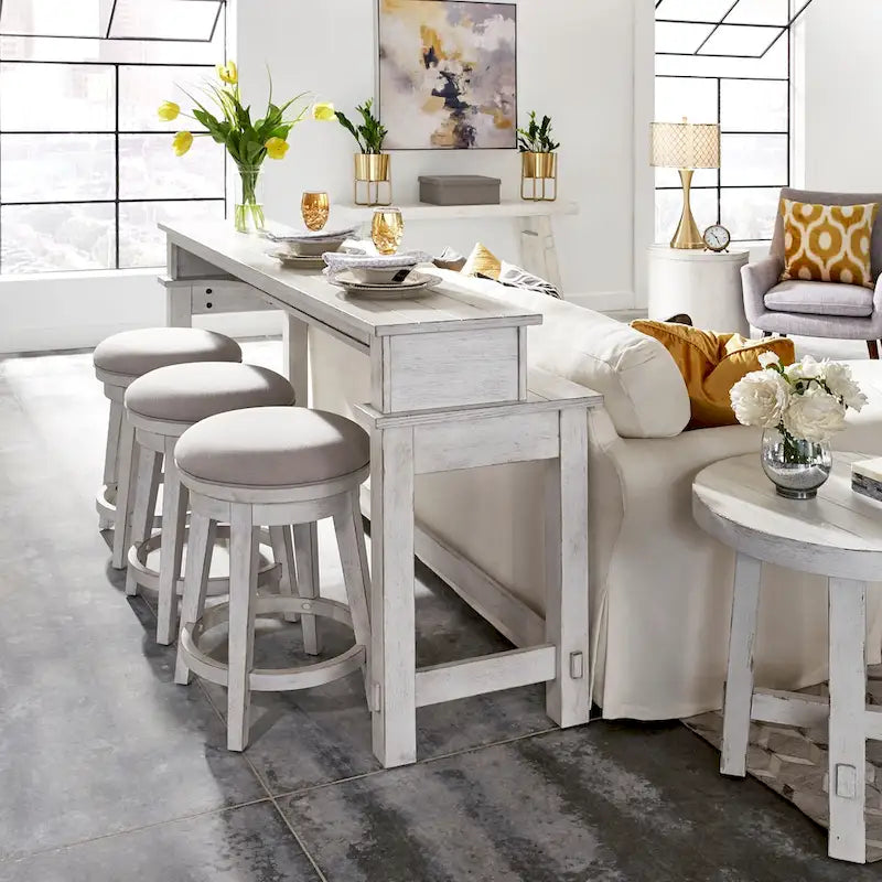Modern Farmhouse Flea Market White Distressed 4 Piece Set
