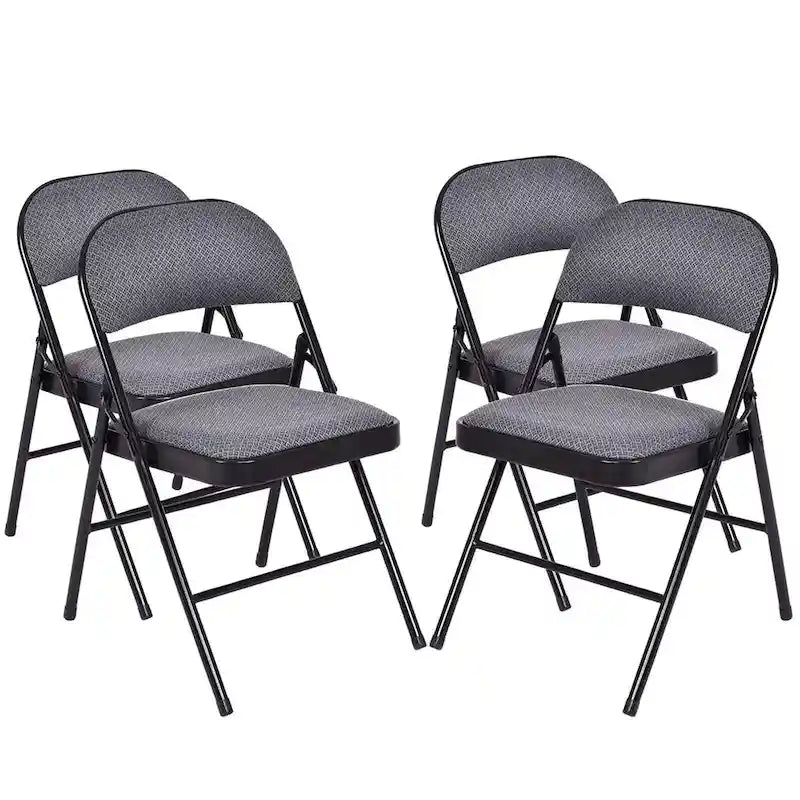 4 PCS Folding Chairs with Metal Frame Portable Chairs with Padded Seat