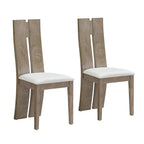 Ensemble de 2 chaises de salle à manger - Assise rembourrée en similicuir, dossier en bois, style traditionnel, finitions noyer/blanc, montage facile, style café/restaurant