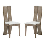 Ensemble de 2 chaises de salle à manger - Assise rembourrée en similicuir, dossier en bois, style traditionnel, finitions noyer/blanc, montage facile, style café/restaurant