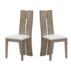Ensemble de 2 chaises de salle à manger - Assise rembourrée en similicuir, dossier en bois, style traditionnel, finitions noyer/blanc, montage facile, style café/restaurant