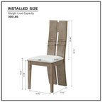 Ensemble de 2 chaises de salle à manger - Assise rembourrée en similicuir, dossier en bois, style traditionnel, finitions noyer/blanc, montage facile, style café/restaurant