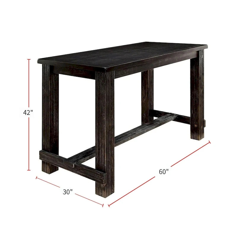 Rustic Wooden Rectangular Bar Table