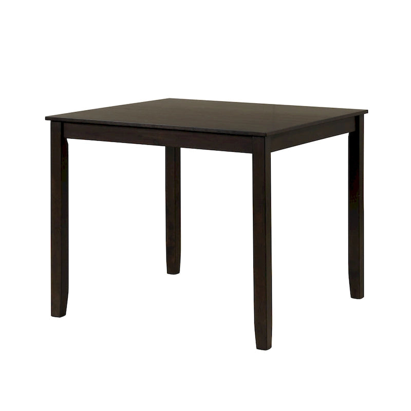 Ensemble de salle à manger 5 pièces - Table carrée de 91 cm, 4 chaises à dossier à lattes, bois massif, placage de bouleau, capacité de charge des chaises : 113 kg, expresso/gris/noyer