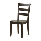 Ensemble de salle à manger 5 pièces - Table carrée de 91 cm, 4 chaises à dossier à lattes, bois massif, placage de bouleau, capacité de charge des chaises : 113 kg, expresso/gris/noyer