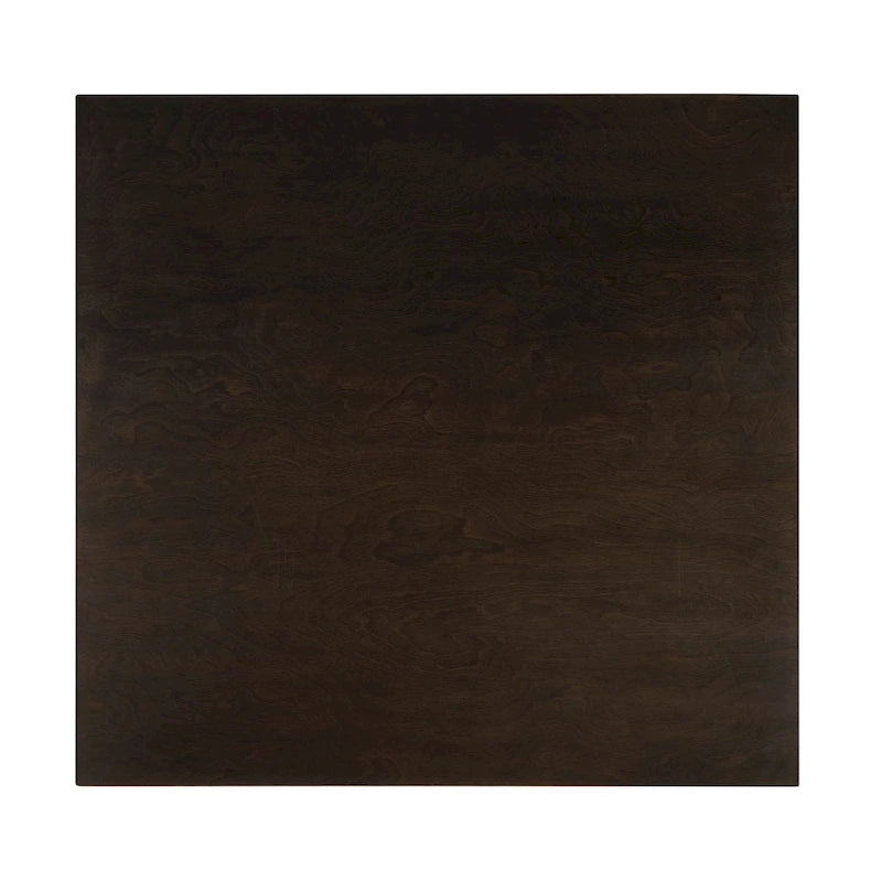 Ensemble de salle à manger 5 pièces - Table carrée de 91 cm, 4 chaises à dossier à lattes, bois massif, placage de bouleau, capacité de charge des chaises : 113 kg, expresso/gris/noyer