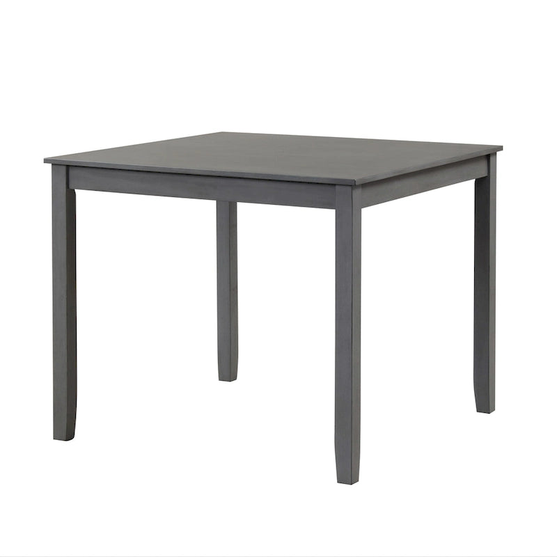 Ensemble de salle à manger 5 pièces - Table carrée de 91 cm, 4 chaises à dossier à lattes, bois massif, placage de bouleau, capacité de charge des chaises : 113 kg, expresso/gris/noyer