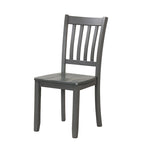 Ensemble de salle à manger 5 pièces - Table carrée de 91 cm, 4 chaises à dossier à lattes, bois massif, placage de bouleau, capacité de charge des chaises : 113 kg, expresso/gris/noyer