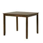 Ensemble de salle à manger 5 pièces - Table carrée de 91 cm, 4 chaises à dossier à lattes, bois massif, placage de bouleau, capacité de charge des chaises : 113 kg, expresso/gris/noyer