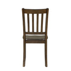 Ensemble de salle à manger 5 pièces - Table carrée de 91 cm, 4 chaises à dossier à lattes, bois massif, placage de bouleau, capacité de charge des chaises : 113 kg, expresso/gris/noyer