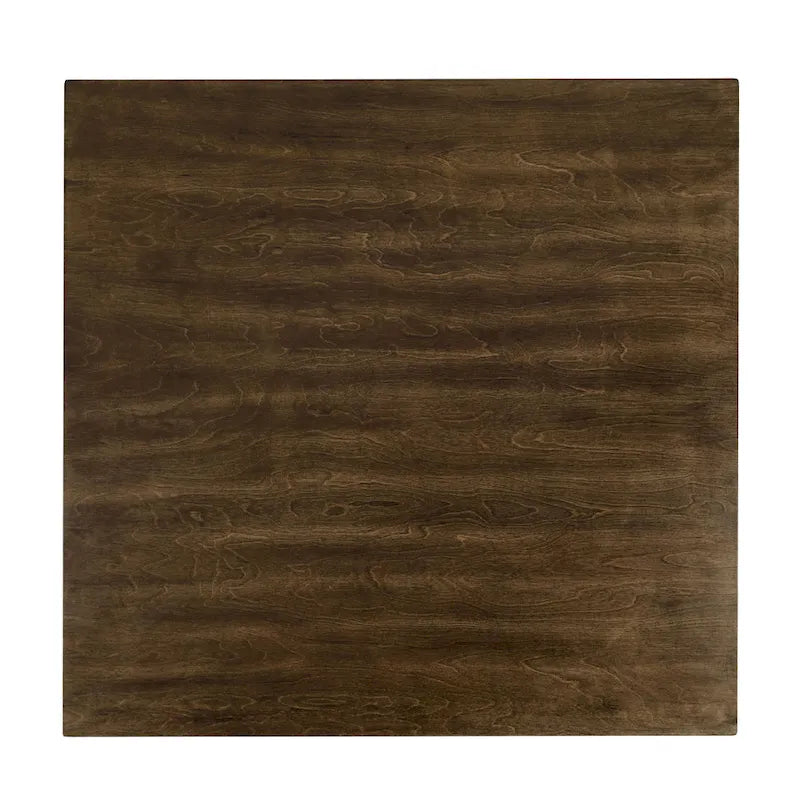 Ensemble de salle à manger 5 pièces - Table carrée de 91 cm, 4 chaises à dossier à lattes, bois massif, placage de bouleau, capacité de charge des chaises : 113 kg, expresso/gris/noyer