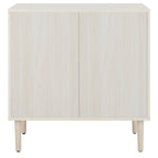 Commode à 3 tiroirs avec panneaux en rotin tressé et poignées en métal - Meuble de rangement pour chambre à coucher en placage texturé