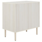 Commode à 3 tiroirs avec panneaux en rotin tressé et poignées en métal - Meuble de rangement pour chambre à coucher en placage texturé