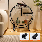 Chariot de bar roulant à 3 niveaux - 93 cm de hauteur, structure en métal doré, étagères en verre trempé, chariot à boissons mobile, style minimaliste moderne, 13,6 kg par étagère