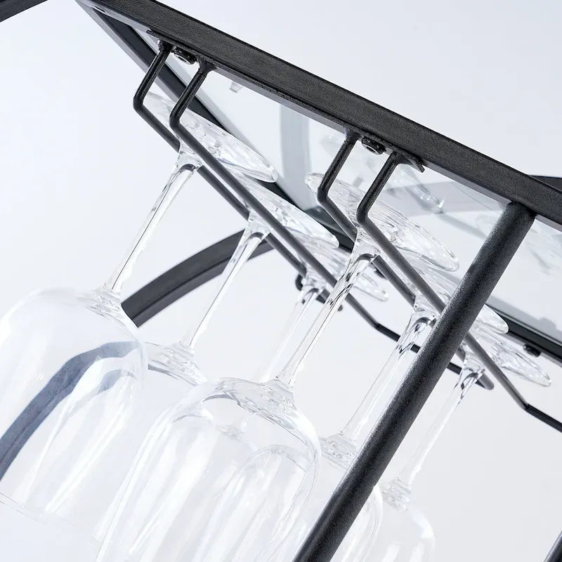 Chariot de bar roulant à 3 niveaux - 93 cm de hauteur, structure en métal doré, étagères en verre trempé, chariot à boissons mobile, style minimaliste moderne, 13,6 kg par étagère