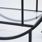 Chariot de bar roulant à 3 niveaux - 93 cm de hauteur, structure en métal doré, étagères en verre trempé, chariot à boissons mobile, style minimaliste moderne, 13,6 kg par étagère