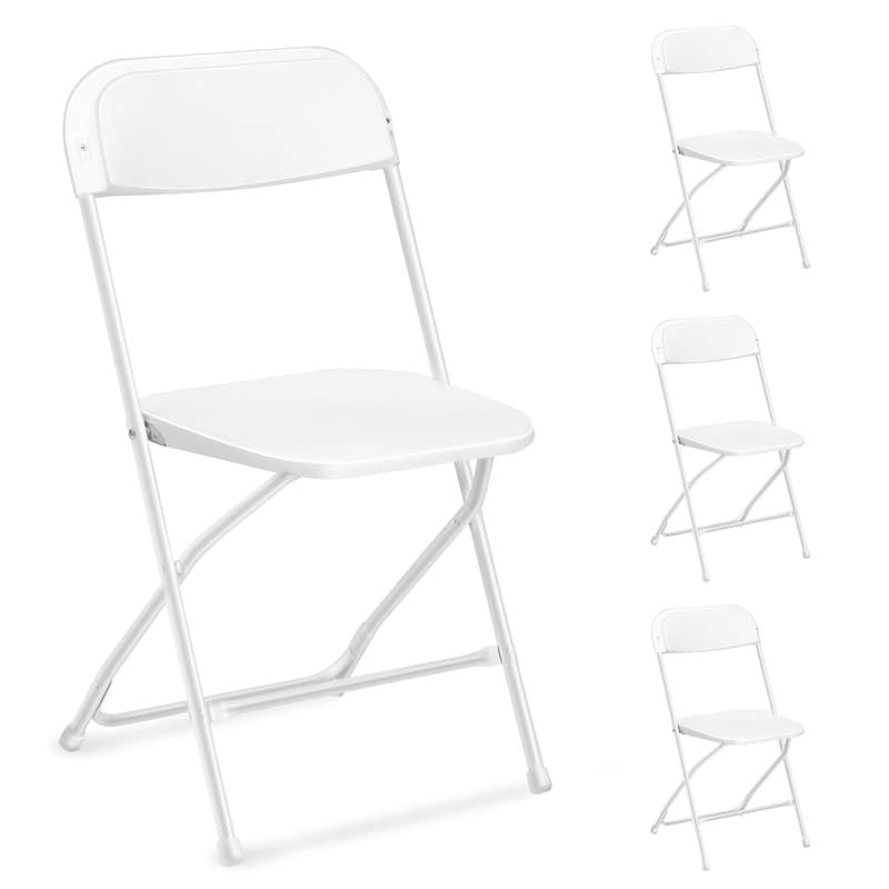 4 Pack Plastic Folding Chair Event Chair Indoor Outdoor Steel Frame Portable Stackable Commercial Chairs