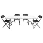 Lot de 4 chaises pliantes en plastique - Capacité de 159 kg, structure en acier, empilables, usage intérieur/extérieur, aucun assemblage requis
