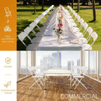 Lot de 4 chaises pliantes en plastique - Capacité de 159 kg, structure en acier, empilables, usage intérieur/extérieur, aucun assemblage requis