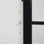 Armoire de rangement haute - Blanche avec portes à carreaux noirs, 2 étagères réglables - Style campagne française, empilable