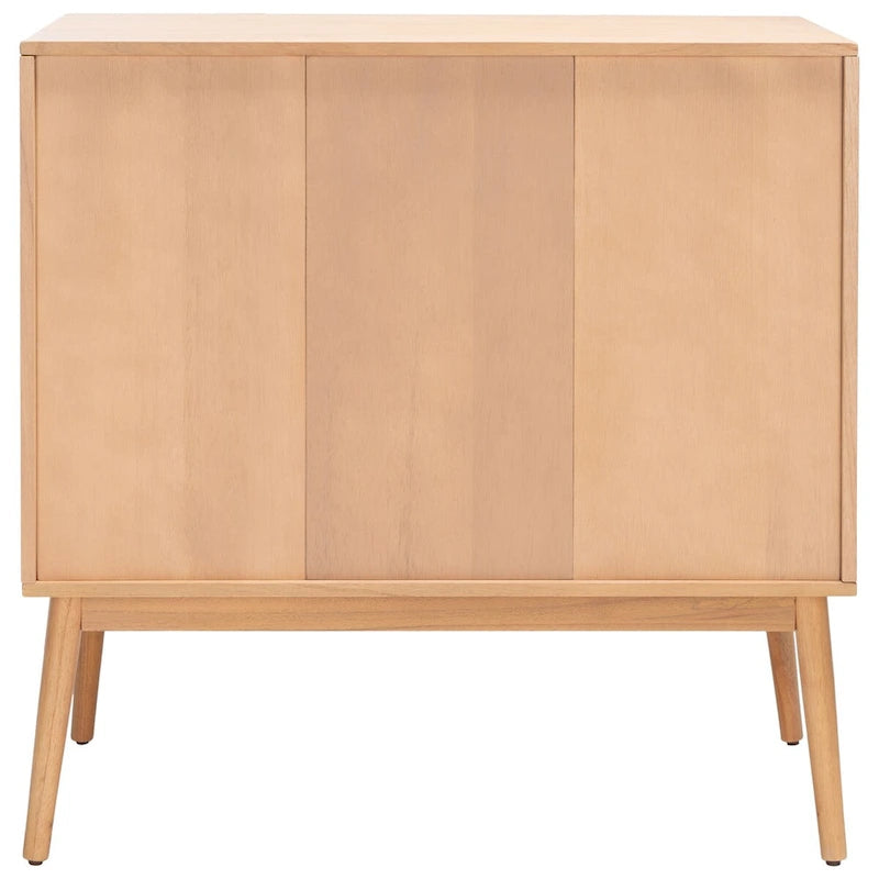 Commode en rotin à 3 tiroirs - 91 cm L x 91 cm H, style moderne du milieu du siècle, style bord de mer, design asymétrique, pieds évasés, grand espace de rangement