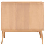 Commode en rotin à 3 tiroirs - 91 cm L x 91 cm H, style moderne du milieu du siècle, style bord de mer, design asymétrique, pieds évasés, grand espace de rangement
