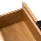 Commode en rotin à 3 tiroirs - 91 cm L x 91 cm H, style moderne du milieu du siècle, style bord de mer, design asymétrique, pieds évasés, grand espace de rangement