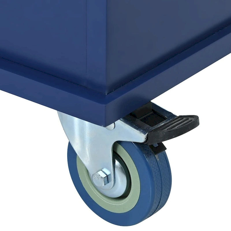 Îlot de cuisine roulant 52,76 po (134 cm) de largeur, plateau en bois massif à abattants, 3 tiroirs, roulettes verrouillables, armoire de rangement, étagère à épices, porte-serviettes, capacité de 72 kg (160 lb), chariot en MDF