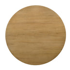Table de salle à manger ronde de 150 cm (59 po) - Pied central, bois massif/MDF/placage chêne, brun bois flotté, grain apparent, style transitionnel moderne, hauteur 79 cm (31 po)