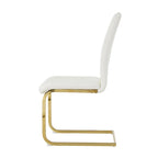 Ensemble de 2 chaises de salle à manger en similicuir - Pieds en métal doré, design ergonomique, mousse haute densité, imperméables, montage en 10 à 15 minutes, style luxe moderne